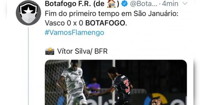 Imagem ilustrativa da notícia Botafogo comete gafe ao postar no Twitter: "#VamosFlamengo" 