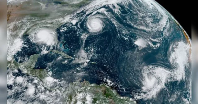 Imagem ilustrativa da notícia Cinco tempestades se formam no Atlântico e ameaçam América