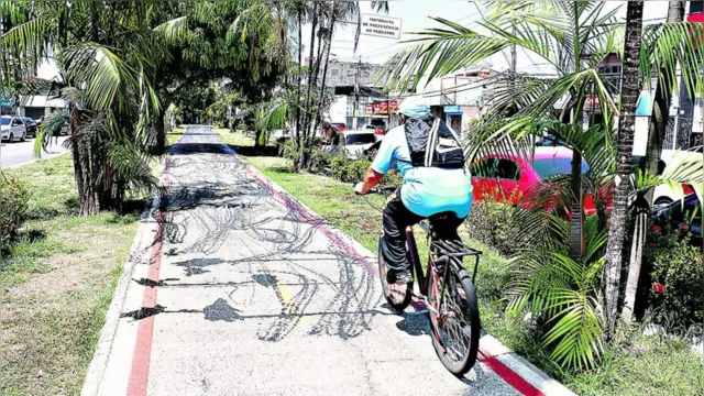 Imagem ilustrativa da notícia Prefeitura passa asfalto em cima da ciclovia da avenida Duque de Caxias
