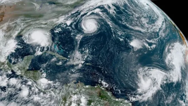 Imagem ilustrativa da notícia Cinco tempestades se formam no Atlântico e ameaçam América
