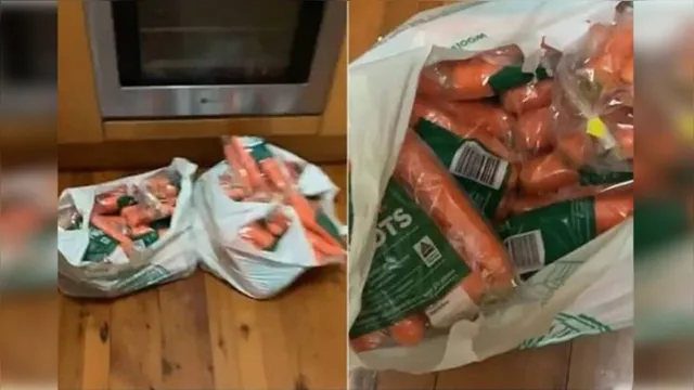 Imagem ilustrativa da notícia Mulher recebe 17 quilos de cenoura após erro em compra online; veja o vídeo!