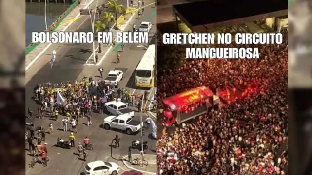 Imagem ilustrativa da notícia Gretchen compartilha meme comparando a visita de Bolsonaro