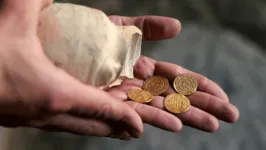 As moedas descobertas em Jerusalém