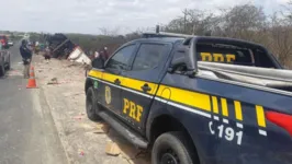 Caminhão ficou às margens da rodovia