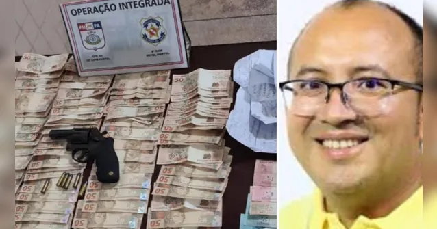 Imagem ilustrativa da notícia Polícia apreende suposto dinheiro de compra de votos e revólver em casa de candidato