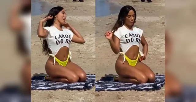 Imagem ilustrativa da notícia Anitta aparece com biquíni cavadíssimo no Piscinão de Ramos