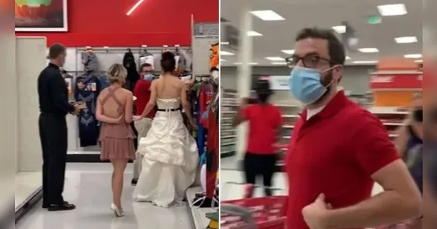 Imagem ilustrativa da notícia Mulher invade trabalho do namorado vestida de noiva e o obriga a se casar 