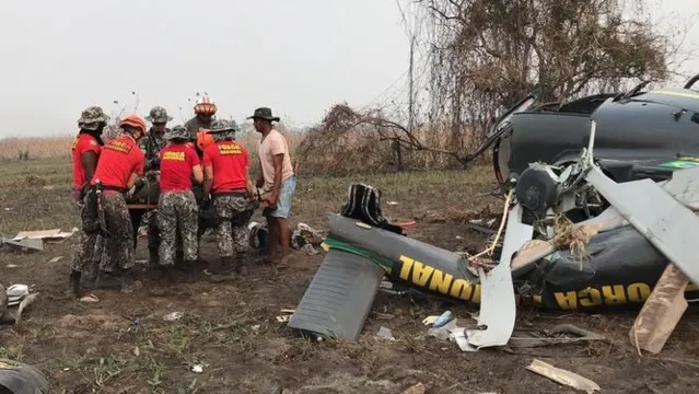 Imagem ilustrativa da notícia Helicóptero da Força Nacional cai durante combate a incêndio no Pantanal