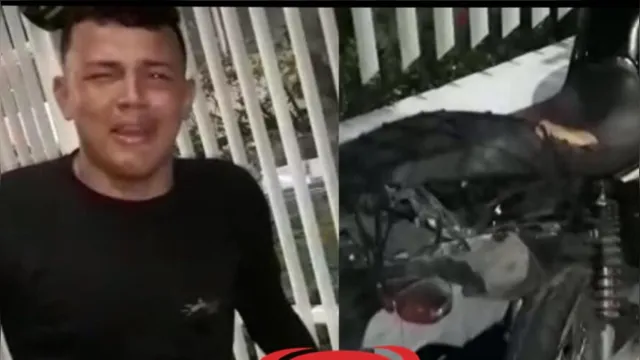 Imagem ilustrativa da notícia Entregador de comida chora ao ver sua moto destruída por ônibus; veja o vídeo