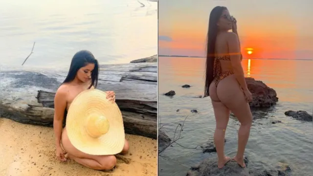Imagem ilustrativa da notícia Influencer e candidata ao Miss Brasil posa sensual em praia do Pará
