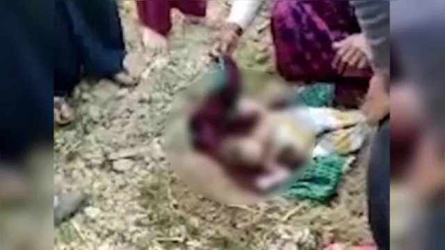 Imagem ilustrativa da notícia Imagens fortes! Bebê é salvo por moradores após ser enterrado vivo