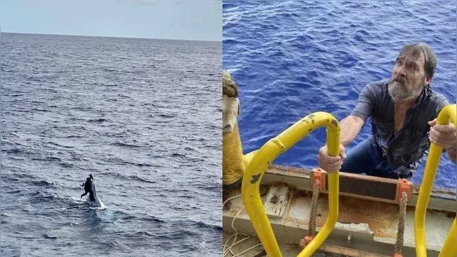 Imagem ilustrativa da notícia Marinheiro é resgatado agarrado a barco no meio do Oceano