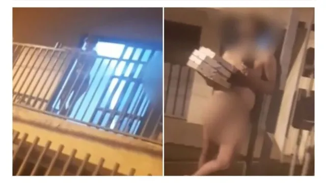 Imagem ilustrativa da notícia Vídeo: motoboy é surpreendido por clientes pelados durante entrega