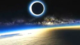 Eclipse solar visto da Estação Espacial Internacional (Nasa)