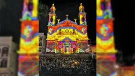 Em outubro, VJ Lobo encantou a todos com projeções sobre o Círio na fachada da Basílica Santuário de Nazaré

