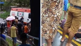 Comerciante registrou situação em que vítima está jogada no chão e o resgate pelo Samu