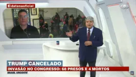 O apresentador José Luiz Datena no Brasil Urgente 