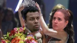 Montagem mostra Patrícia passando a coroa da rejeição para Nego Di