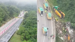 Carreta tombou e pegou fogo próximo ao local da tragédia com um ônibus de Belém, que resultou na morte de 19 pessoas e deixou outras 33 feridas.