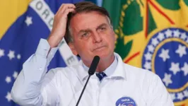 O presidente Jair Bolsonaro no Palácio do Planalto, em Brasília 