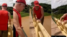O homem subiu na mureta para tirar uma foto quando acabou caindo