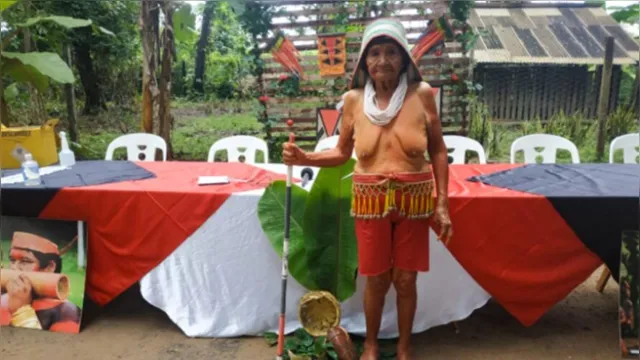 Imagem ilustrativa da notícia Indígena de 105 anos, Rõnõré Gavião, é a primeira vacinada em aldeia em Marabá