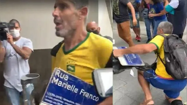 Imagem ilustrativa da notícia Homem com placa de Marielle Franco é agredido por apoiadores de Daniel Silveira