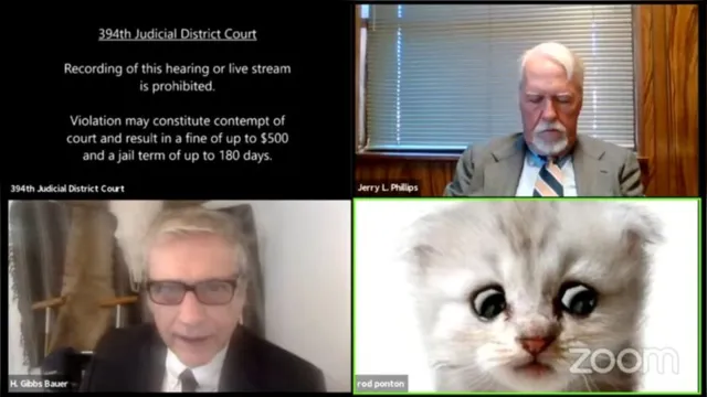 Imagem ilustrativa da notícia Advogado aparece com filtro de gatinho em audiência virtual e viraliza; veja o vídeo!