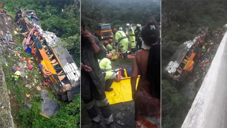 Imagem ilustrativa da notícia Imagens fortes! Veja vídeo e fotos do acidente com ônibus de Belém no interior do Paraná