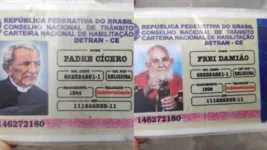 Ele mostrou carteiras de habilitação com nomes e dados de Padre Cícero e Frei Damião à Polícia e ainda discutiu com a guarnição dizendo que estava certo.