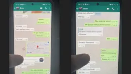 Mensagens trocadas entre o marido da mulher e o amante