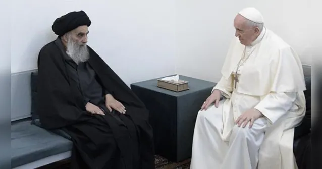 Imagem ilustrativa da notícia Papa Francisco tem encontro histórico com principal líder xiita no Iraque