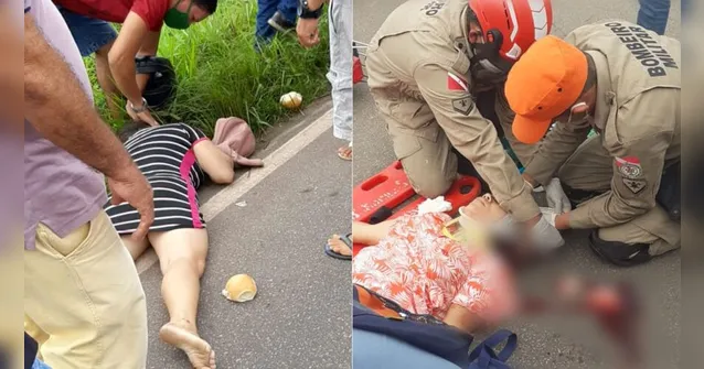 Imagem ilustrativa da notícia Mulher morre em acidente com moto e carro; veja imagens! 