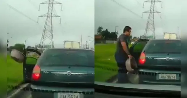 Imagem ilustrativa da notícia Vídeo: motorista joga bacia na Independência e homem devolve