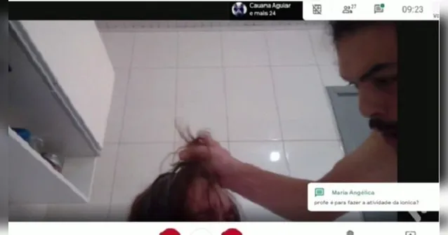 Imagem ilustrativa da notícia Padrasto é flagrado agredindo criança em aula online