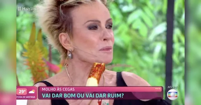 Imagem ilustrativa da notícia Ana Maria passa mal ao vivo com desafio de comida. Assista
