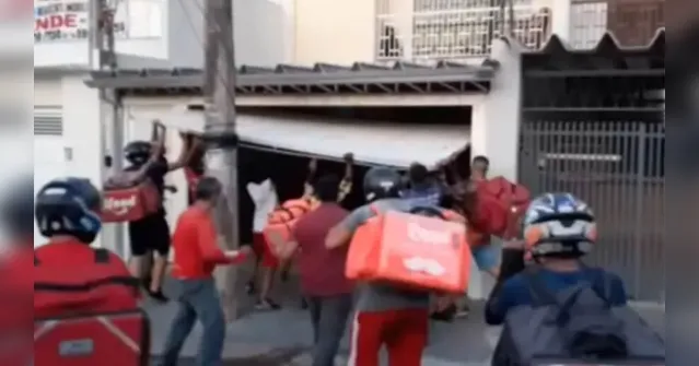 Imagem ilustrativa da notícia Vídeo: entregadores invadem casa e quebram carro de cliente golpista