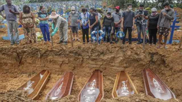 Imagem ilustrativa da notícia Média móvel de mortes por Covid no Brasil é a mais alta pelo 11º dia consecutivo