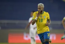 Neymar marcou no último jogo da Seleção