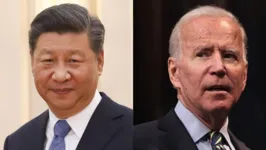 O presidente americano, Joe Biden, com o presidente chinês, Xi Jinping 