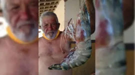 A pesca foi feita na última quinta-feira (24), e, segundo o pescador, é um recorde na cidade.