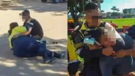 Motociclista atropelou agente de trânsito e teve que ser contido ao tentar fugir