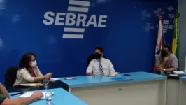 Gestores do Banco do Povo, Georgina Galvão; do Sebrae/PA, Rubens Magno, e da Secretaria de Economia, Apolônio Brasileiro, debateram sobre o fomento.