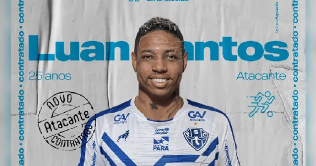 Imagem ilustrativa da notícia Atacante Luan é contratado pelo Paysandu para a Série C