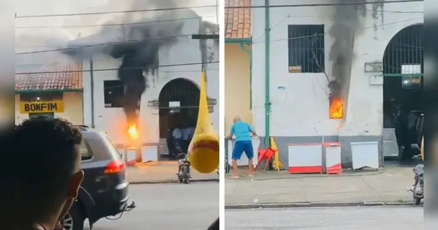Imagem ilustrativa da notícia Vídeo: registro de energia pega fogo na feira da Pedreira