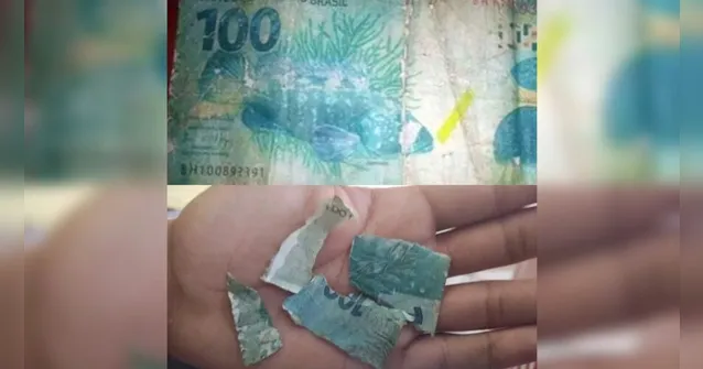 Imagem ilustrativa da notícia Mulher usa nota de R$ 100 falsa para pagar menino em sinal
