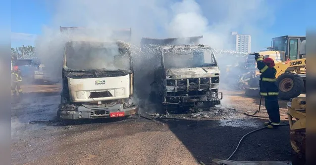 Imagem ilustrativa da notícia Vídeo: caminhões pegam fogo e assustam moradores em Marabá