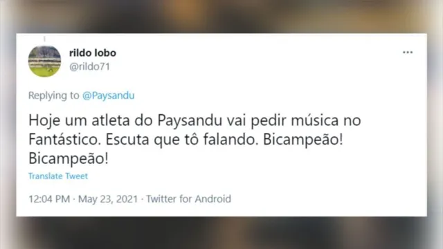 Imagem ilustrativa da notícia Torcedor profeta: “um atleta do Paysandu vai pedir música”