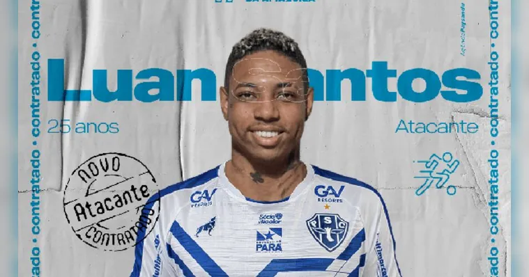 Imagem ilustrativa da notícia Atacante Luan é contratado pelo Paysandu para a Série C