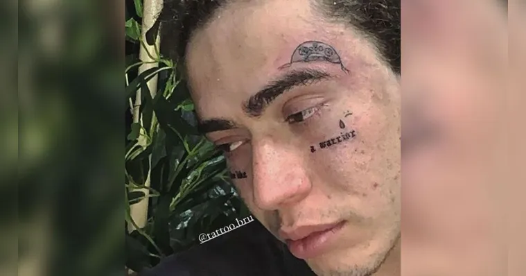 Imagem ilustrativa da notícia Whindersson tatua o rosto após sofrer alucinações